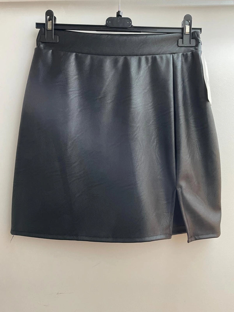Mini skirt leather black