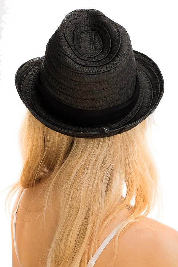 Striped black hat